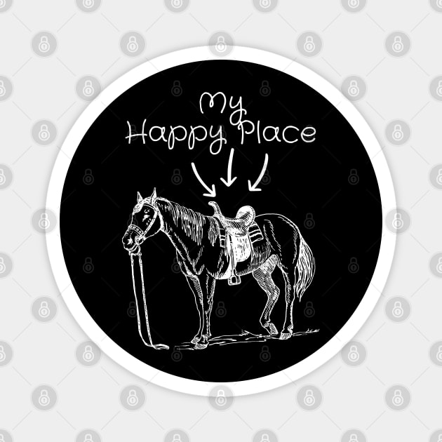 My Happy Place Horse Lover Horseback Riding Equestrian Gifts Magnet by click2print